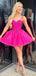 Elegant Pink Spaghetti Strap Sleeveless Popular Cheap Short Homecoming Dresses, Birthday Party EPT217