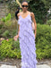 Elegant Lilac Spaghetti Straps Sheath Long Party Dress Prom Dresses, WGP976