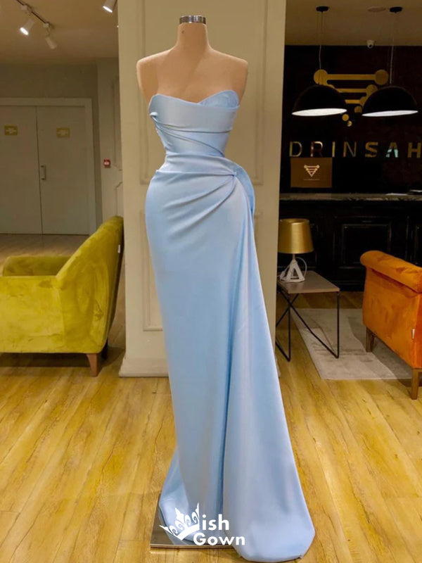 Elegant Sexy Blue Strapless Sweetheart Mermaid Long Party Dress Prom Dresses,Evening Dress Online, WGP882