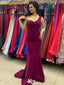 Sexy Purple Mermaid One-Shoulder Long Sleeve Popular Long Evening Dresses, Formal Dresses, Birthday Party, WGP654