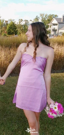 Casual Strapless Sheath Short Mini Homecoming Dress,EPT378