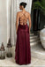 Sexy Burgundy Spaghetti Strap High Low Long Prom Dress Ideas, Evening Party Dresses,WGP1845