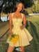 Sexy Yellow Square Ball Gown Sleeveless Popular Cheap Short Homecoming Dresses, Birthday Party EPT225