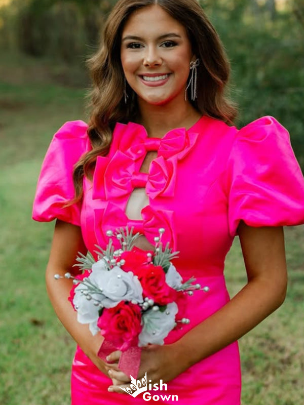 Gorgeous Short Sleeves Sheath Short Mini Homecoming Dress,EPT387