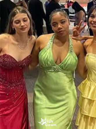 Elegant Strapless Halter Mermaid Long Prom Dress Ideas, Evening Party Dresses,WGP1532