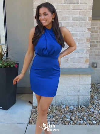 Elegant Halter Sheath Short Mini Homecoming Dress,EPT402