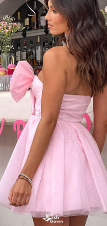 Unique Strapless A-line Short Mini Homecoming Dress,EPT416