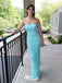 Stylish Light Blue Strapless Straight Neck Mermaid Long Party Dress Prom Dresses,Evening Dress Online, WGP909