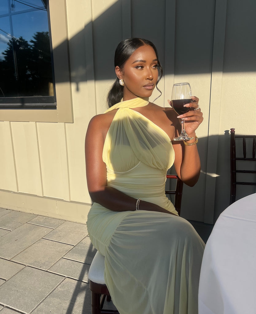 Unique Yellow High Neck Mermaid  Long Prom Dress Ideas, Evening Party Dresses,WGP1804