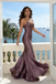Stunning Mauve Satin Trumpet Prom Dress V-Neck Ruched Silhouette Evening Gown,WGP2205