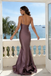 Stunning Mauve Satin Trumpet Prom Dress V-Neck Ruched Silhouette Evening Gown,WGP2205