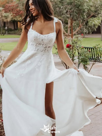 Gorgeous Spaghetti Strap A-line Long Prom Dress Ideas, Evening Party Dresses,WGP1576