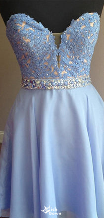 Elegant V-neck Notched A-line Short Mini Homecoming Dress,EPT449