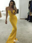 Sexy Yellow Mermaid Strapless Long Sleeveless Long Party Prom Dresses,Evening Dress Online, WGP730