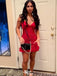 Sexy Spaghetti Strap V-neck Sheath Short Mini Homecoming Dress,EPT469