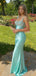 Pretty Green Satin Prom Gown Sparkly Beaded Bodice Formal Dress,WGP2151