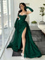 Elegant Green Spaghetti Strap Mermaid Long Prom Dress Ideas, Evening Party Dresses,WGP1956