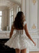 Elegant White Lace Sweetheart Ball Gown&nbsp;Popular Cheap Short Homecoming Dresses, EPT259