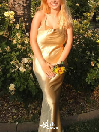 Casual Spaghetti Strap Mermaid Long Prom Dress Ideas, Evening Party Dresses,WGP1628