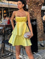 Elegant Yellow Spaghetti Strap Ball Gown Popular Cheap Short Homecoming Dresses, EPT265