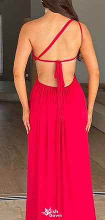 Elegant One-shoulder Mermaid Long Prom Dress Ideas, Evening Party Dresses,WGP1654