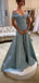 Elegant Blue Off-Shoulder Mermaid Long Prom Dress Ideas, Evening Party Dresses,WGP1833