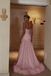 Elegant Pink Square Mermaid Long Prom Dress Ideas, Evening Party Dresses,WGP1943