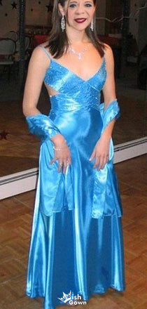 Elegant Spaghetti Strap V-neck A-line Long Prom Dress Ideas, Evening Party Dresses,WGP1701