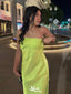 Sexy Lime Green Strapless Mermaid  Long Sleeveless Long Party Prom Dresses,Evening Dress Online, WGP763