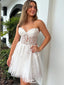 Elegant White Sweetheart Ball Gown Lace Popular Cheap Short Homecoming Dresses, EPT286