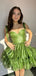 Cute Green Sweetheart Ball Gown Square Popular Cheap Short Homecoming Dresses, EPT290