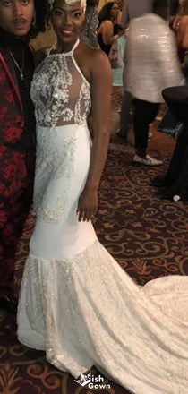 Gorgeous Halter Mermaid Long Prom Dress Ideas, Evening Party Dresses,WGP1732