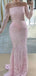 Sexy Pink Off-Shoulder Long Sleeve Mermaid Long Prom Dress Ideas, Evening Party Dresses,WGP1908
