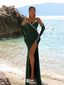 Sexy Green Sweetheart Mermaid Side Slit Long Prom Dress Ideas, Evening Party Dresses,WGP1958