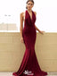 Sexy Red V-Neck Mermaid Long Sleeveless Long Party Prom Dresses,Evening Dress Online, WGP787