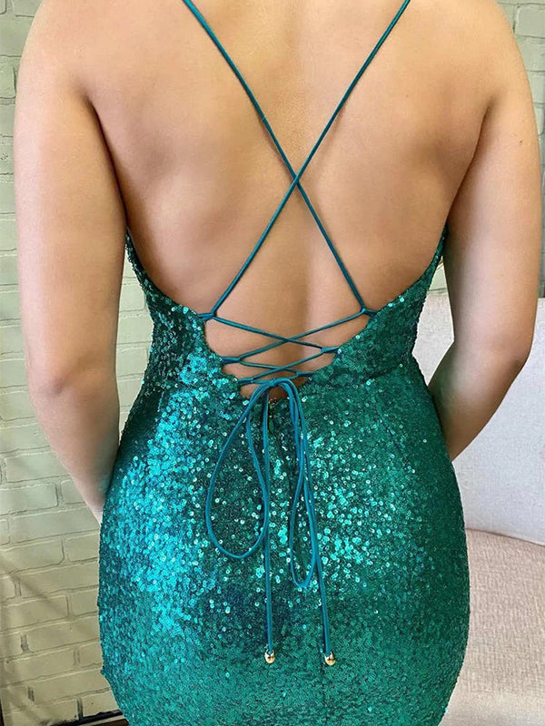 Sexy Green Spaghetti Strap Tight&nbsp;Popular Cheap Short Homecoming Dresses, EPT298