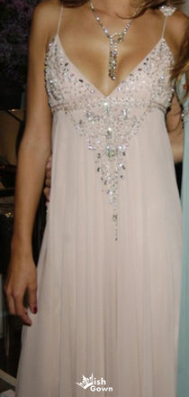 Elegant Spaghetti Strap V-neck A-line Long Prom Dress Ideas, Evening Party Dresses,WGP1757