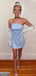 Elegant Baby Blue Strapless Tight&nbsp;Popular Cheap Short Homecoming Dresses, EPT305