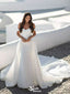 Gorgeous Sweetheart Off Shoulder With Train Popular Bridal Long Wedding Dresses, WDH110