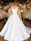 Elegant White Strapless With Train Popular Bridal Long Wedding Dresses, WDH118