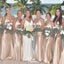 Charming Mermaid V Neck Spaghetti Straps Popular Cheap Maxi Long Wedding Guest Bridesmaid Dresses,WGM223