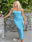 Simple Blue Mermaid Strapless Sleeveless Maxi Long Party Prom Gowns,Evening Dresses,WGP388