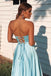 Elegant Light Blue A-Line Sweetheart Sleeveless Lace Up Cheap Maxi Long Party Prom Gowns,Evening Dresses,WGP450