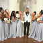 Elegant Blue Mismatched Sleeveless A-Line Long Bridesmaid Dresses Online,WGM467