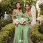 Elegant Green Sleeveless Mermaid Long Bridesmaid Dresses Online,WGM458