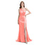 Mismatched Coral Mermaid Side Slit Cheap Long Bridesmaid Dresses Online, WGM138