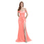 Mismatched Coral Mermaid Side Slit Cheap Long Bridesmaid Dresses Online, WGM138