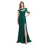 Mismatched Dark Green Mermaid Soft Satin Long Slits Bridesmaid Dresses, WGM116