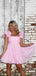 Elegant Pink Straps Square Cheap Short Homecoming Dresses, EPT154