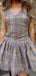 Unique V-Neck A-Line Sleeveless Short Homecoming Dresses For Birthday Party, EPT700